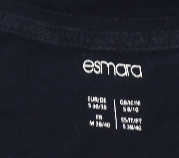 ESMARA Women's Blue Short Sleeve Cotton T-Shirt Size 10