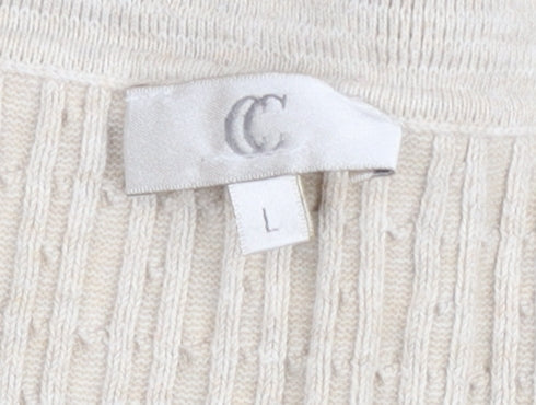 Country Casuals Womens Beige Cotton Blend Henley Jumper Size L