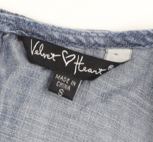 Velvet Heart Women's Blue Chambray Sleeveless Shift Dress Size S