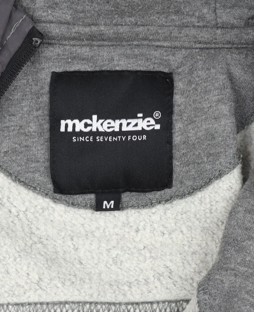 McKenzie Men’s Grey Hooded Full Zip Bomber Jacket Size M