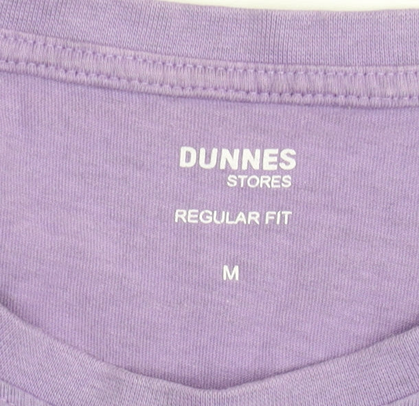 Dunnes Women Purple Cotton Regular Fit T-Shirt M