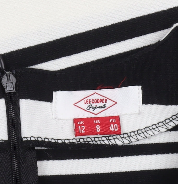 Additional view of Lee Cooper Women's Black Striped Knee Length Shift Dress, size 12