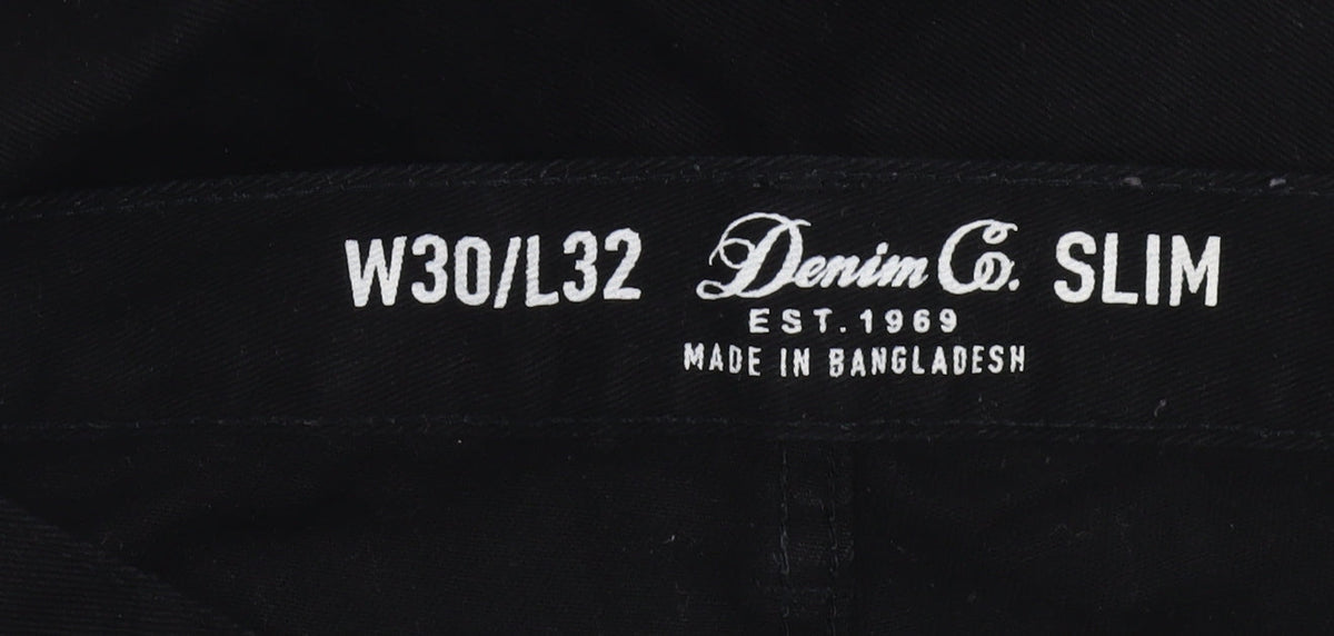 Denim Co. Men's Black Slim Fit Jeans W30 L32