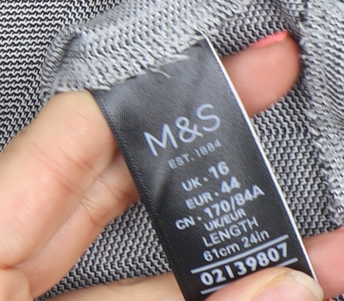 Marks & Spencer Women Grey Size 16 High Rise Ruffle Pencil Skirt