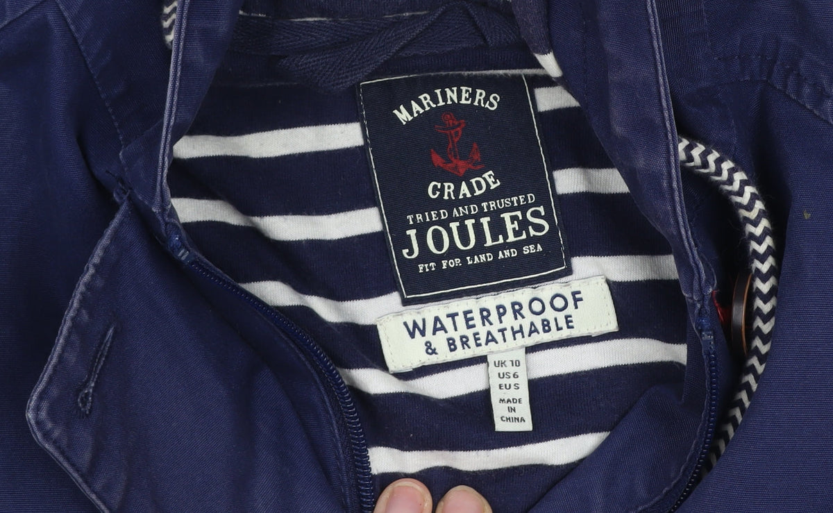 Joules Womens Blue Waterproof Breathable Hooded Jacket UK 10