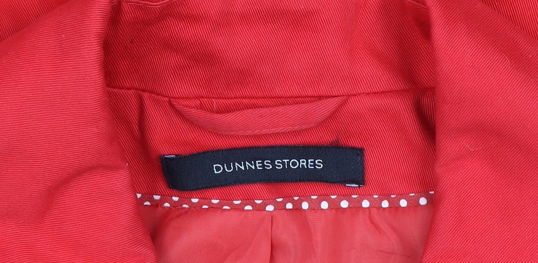 Dunnes Women's Red Cotton Pea Coat Size 14
