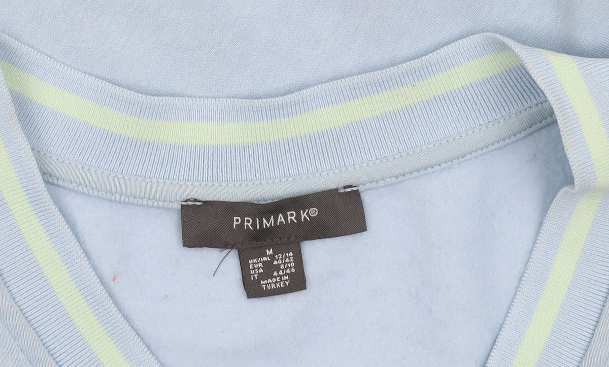 Primark Women Blue V-Neck Alaska USA Graphic Sweatshirt Size M