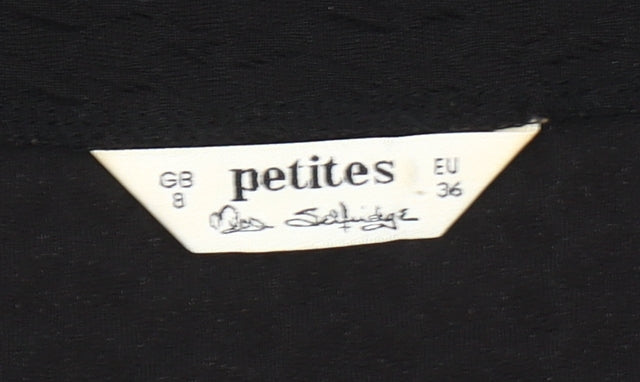 Miss Selfridge Petites Black Off Shoulder Bodycon Dress UK 8