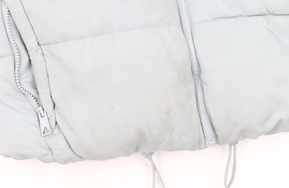 Mango Women’s Grey Puffer Jacket Size S Winter Short Zip Polyester Coat