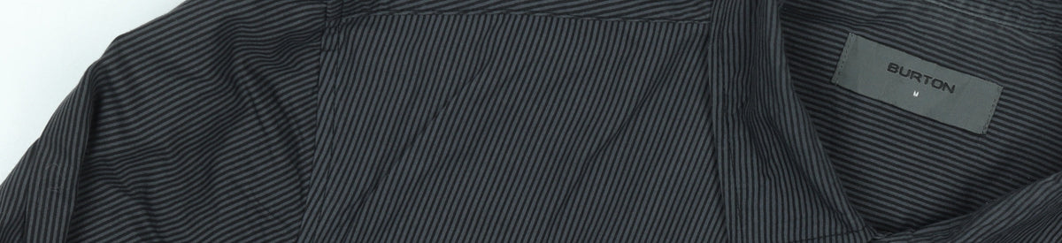 Burton Men's Black Striped Long Sleeve Button-Up Shirt Size M