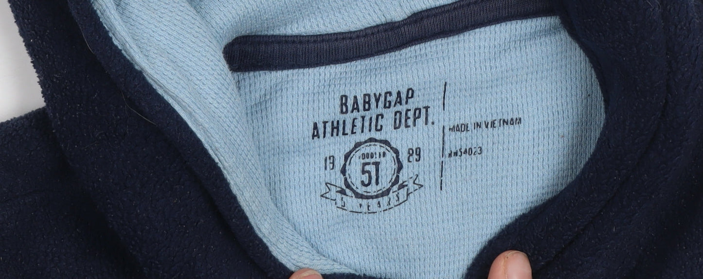 Baby Gap Boys Navy Blue Pullover Hoodie Fleece 5 Years Athletic Dept Logo