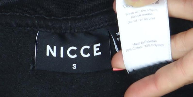 NICCE Men's Black Small Logo Crew Neck Sweatshirt