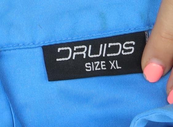 Druids Men's Blue Colourblock Golf Polo Shirt XL Lightweight Activewear