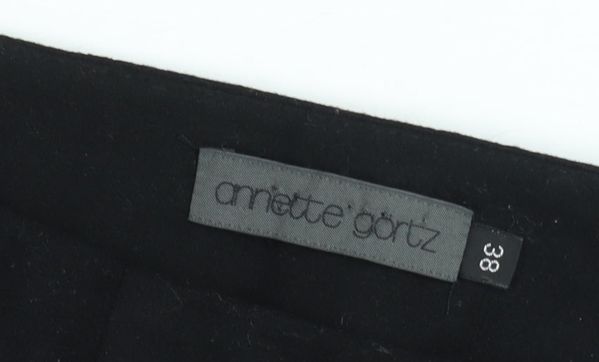 Annette Görtz Womens Black Midi Pencil Skirt Size 10 Wool Blend