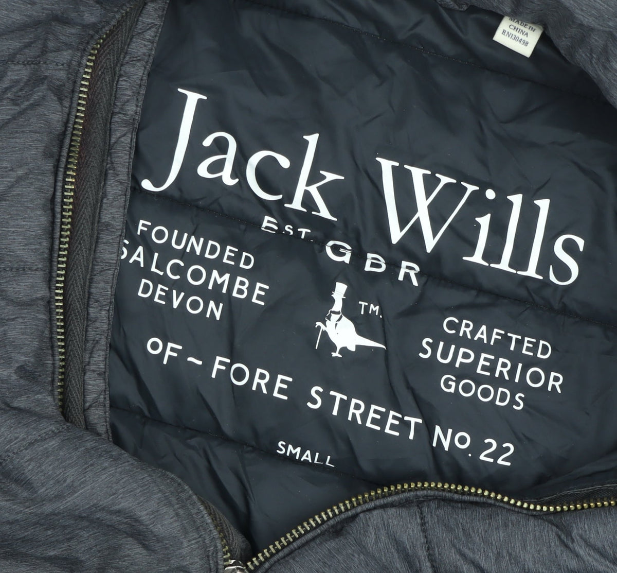 Jack Wills Women's Grey Puffer Jacket Small Lightweight Winter Coat