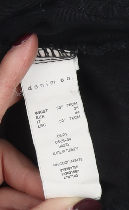Denim Co. Men's Black Slim Fit Skinny Jeans 30W 30L