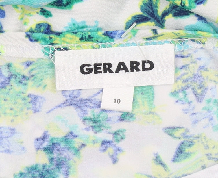 Gerard Womens Multicoloured Floral Wrap Blouse Size 10