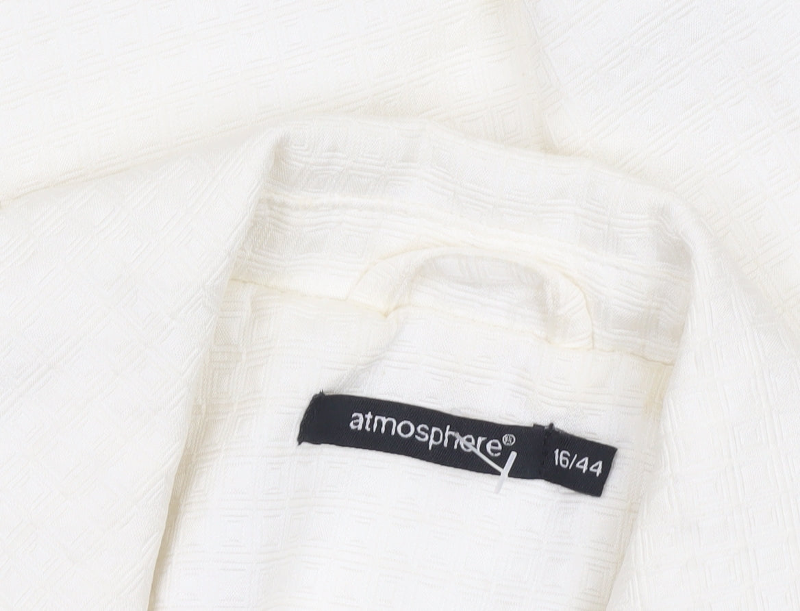 Additional view of Atmosphere Women Ivory Textured Single-Breasted Blazer, size 16