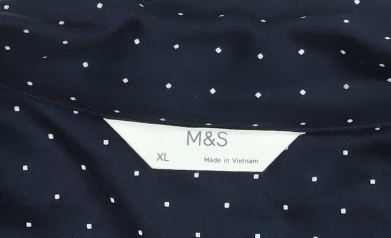 Marks & Spencer Womens Blue Polka Dot Belted Coatigan XL