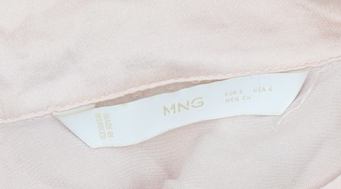 Mango Women’s Pink Button-Up Blouse Viscose Long Sleeve Size 8