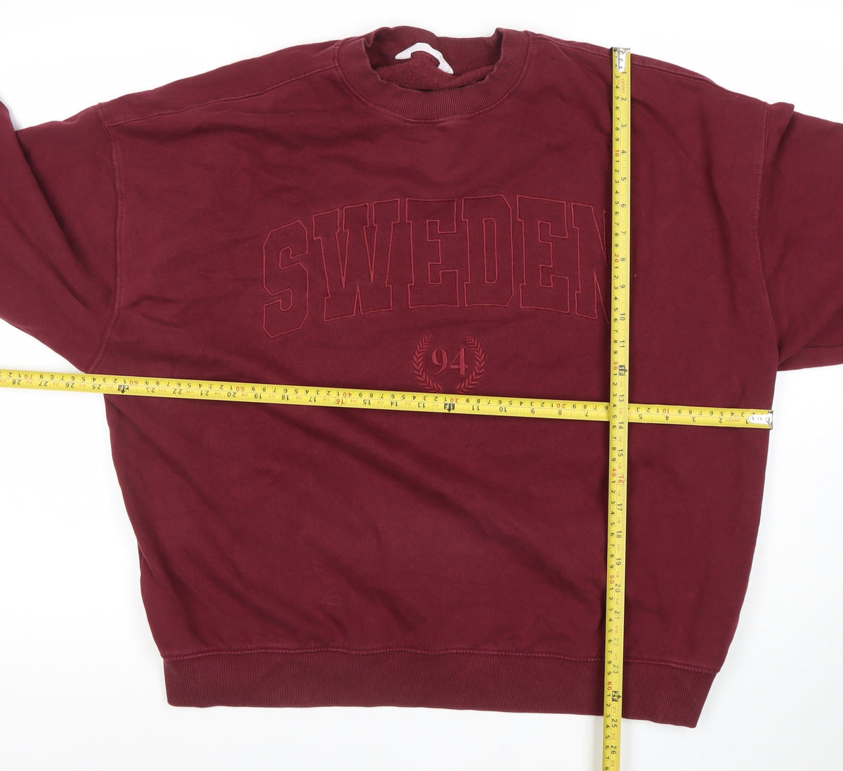 Primark Womens Burgundy 'Sweden 94' Pullover Sweatshirt M
