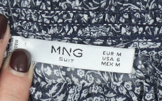 Mango Suit Womens Blue Paisley Long Sleeve Blouse UK 12 Medium