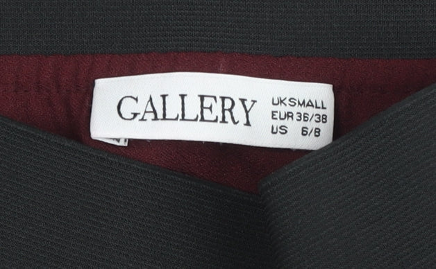 Gallery Womens Burgundy Satin A-Line Midi Skirt Size S