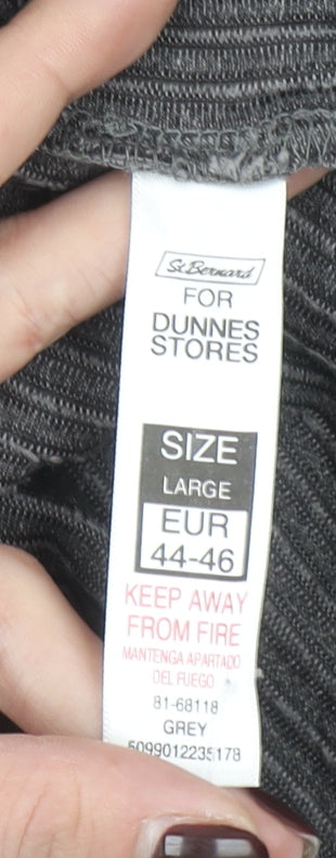 Dunnes Women’s Grey Mock Neck 3/4 Sleeve Velvet Top Size L