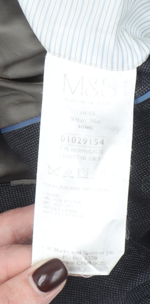 Marks & Spencer Mens Grey 38L Regular Fit Suit Jacket