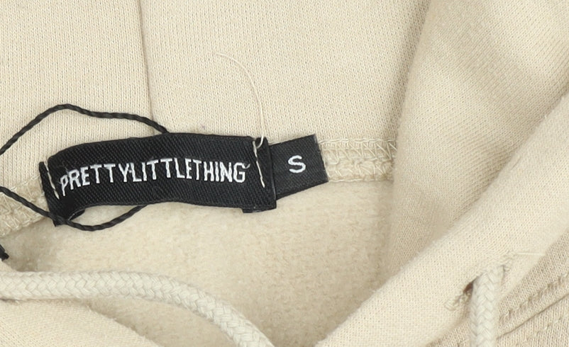 PRETTYLITTLETHING Women Beige Angel Energy Pullover Hoodie Size S