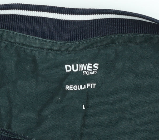 Dunnes Men's Green Panthers Regular Fit Cotton T-Shirt Size L
