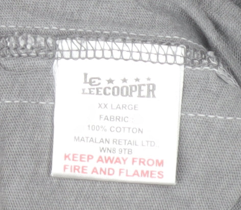 Lee Cooper Unisex Adults Grey 2XL Basic Cotton Crew Neck T-Shirt