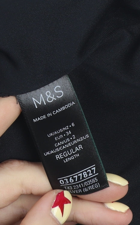 Marks & Spencer Women's Silver Sequin Short Sleeve Blouse Size 6