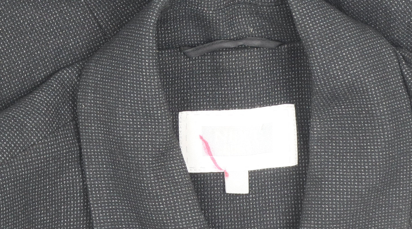 Next Women's Black Zip-Up Collared Blazer Jacket Size 12