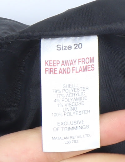 Et Vous Women's Black Check Blazer Jacket Size 20 Wool Look Lined