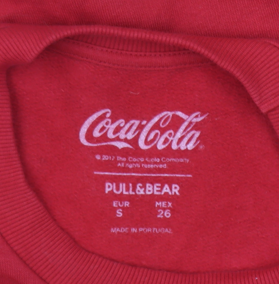 Pull&Bear Coca-Cola Red Christmas Santa Sweatshirt Women’s Small