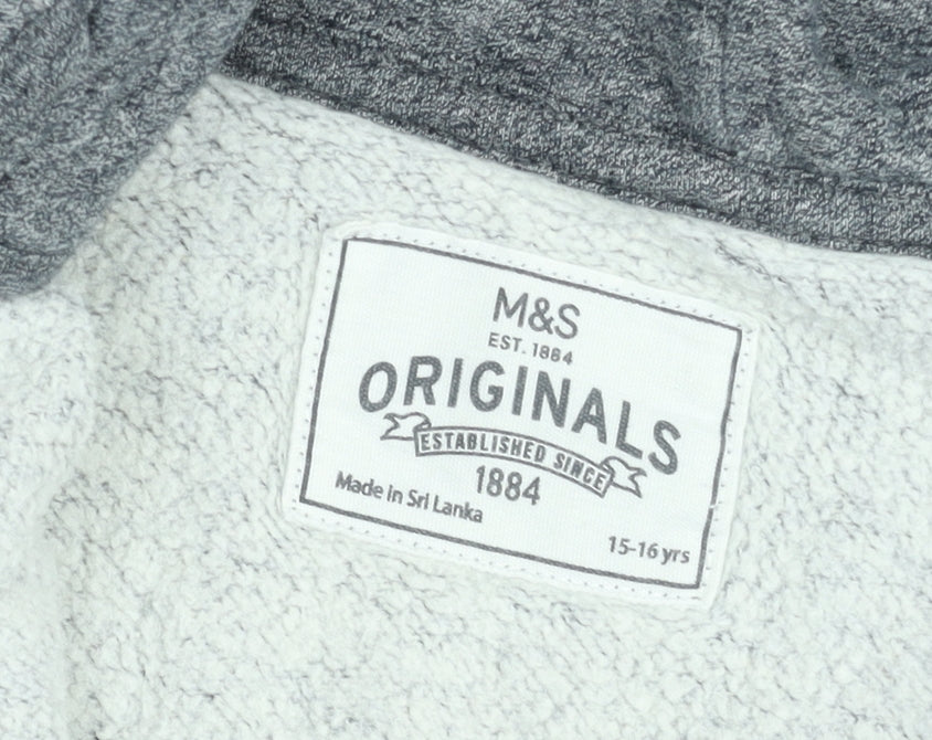 Marks & Spencer Teens Grey Full Zip Hoodie Fleece Lined XS