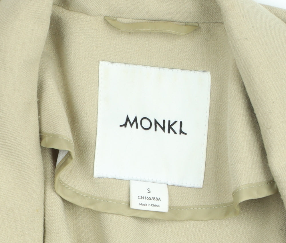 Monki Women Beige Cotton Twill Blazer Jacket Size S