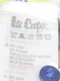 Lee Cooper Boys Multicoloured Striped Polo Shirt 9-10 Years Cotton Blend