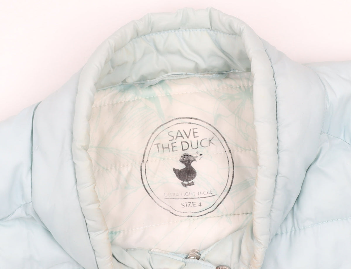 Save The Duck Women's Blue Size 4 Lightweight Puffer Jacket