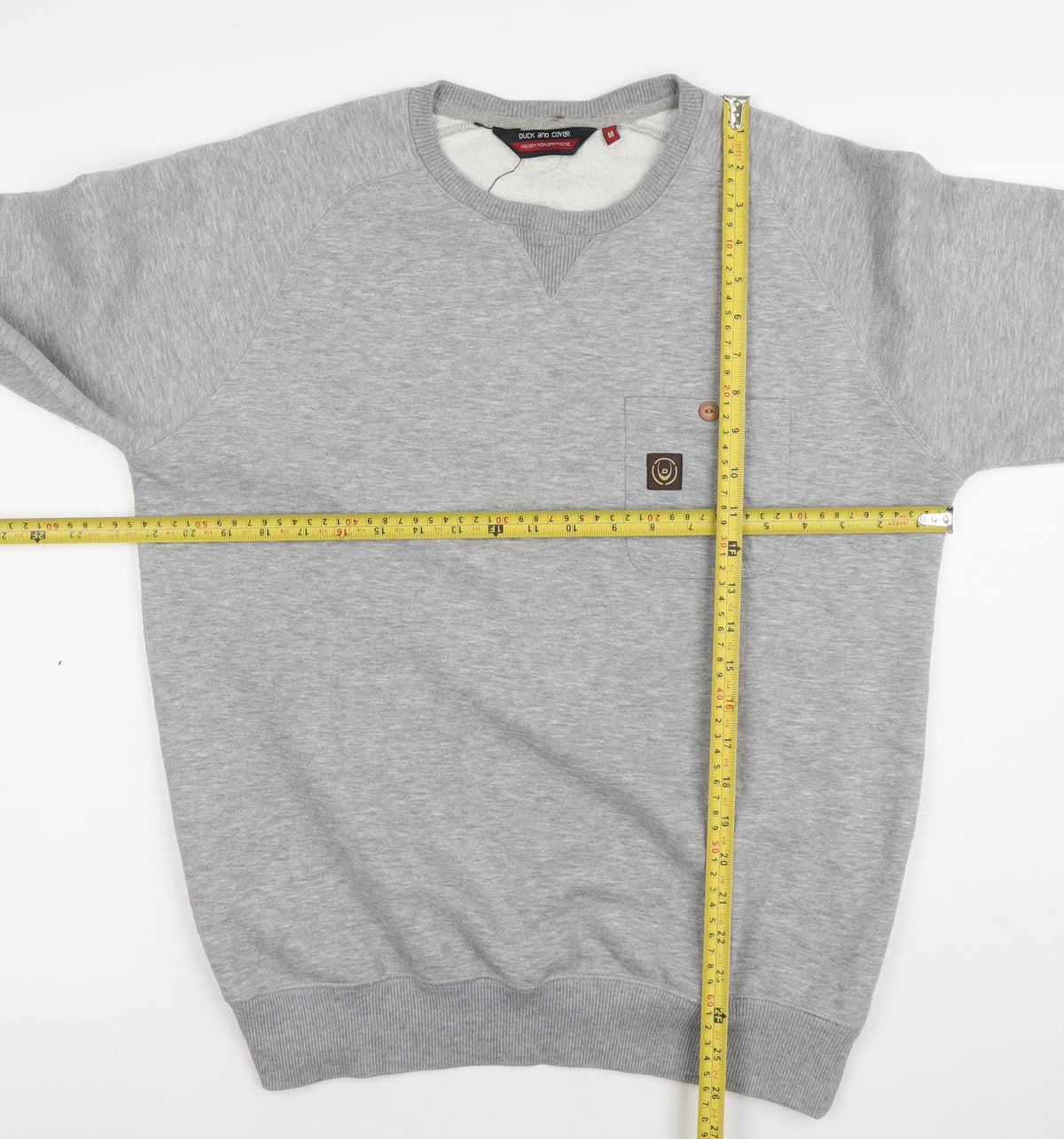 Duck and Cover Mens Grey Crew Neck Sweatshirt Size M Regular Fit