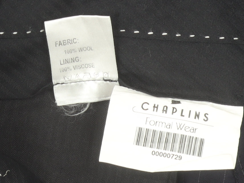 Chaplins Men’s Blue Pinstripe Wool Dress Trousers 40L
