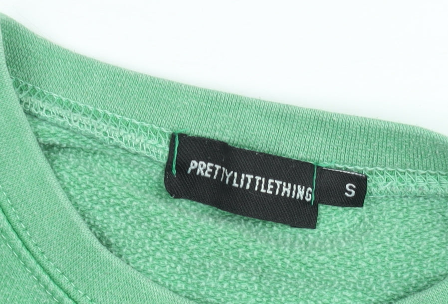 PRETTYLITTLETHING Womens Green Small Pullover Sweatshirt