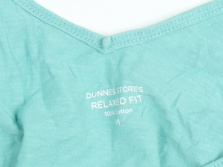 Dunnes Women’s Green Cotton Relaxed Fit V-Neck Tank Top Size M