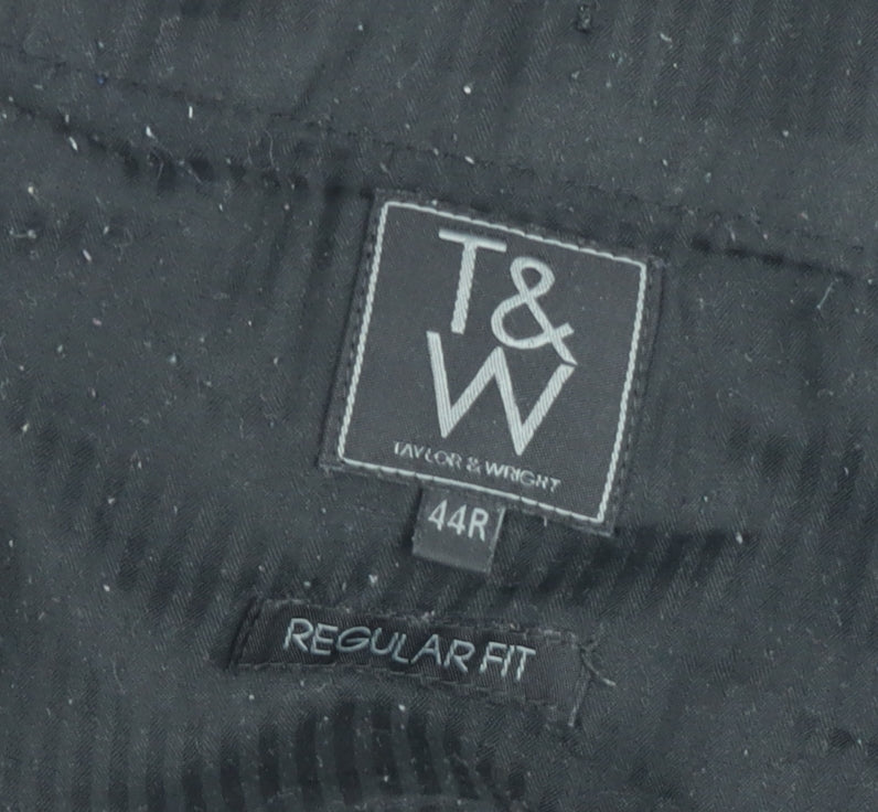 Taylor & Wright Black Men's Regular Fit Dress Pants 44R
