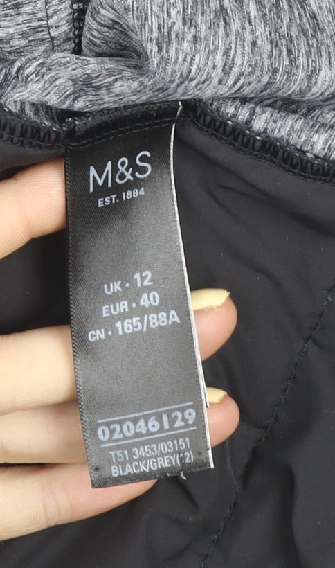 Marks & Spencer Men's Black Grey Lightweight Full Zip Active Jacket S