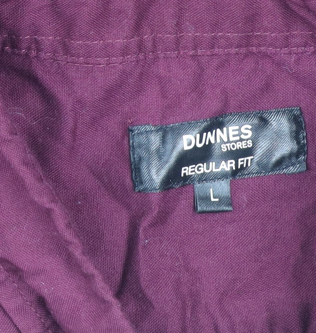 Dunnes Stores Men’s Red Regular Fit Long Sleeve Button-Up Shirt L
