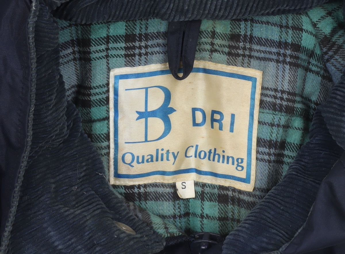 B Dri Men's Blue Parka Coat S Hooded Water Resistant Lined Jacket