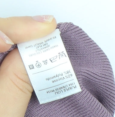 Berkertex Women Purple Short Sleeve Boat Neck Knit Jumper Size 20