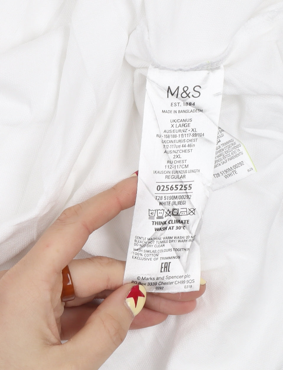 Marks and Spencer Men's White XL Regular Fit Cotton Polo Shirt